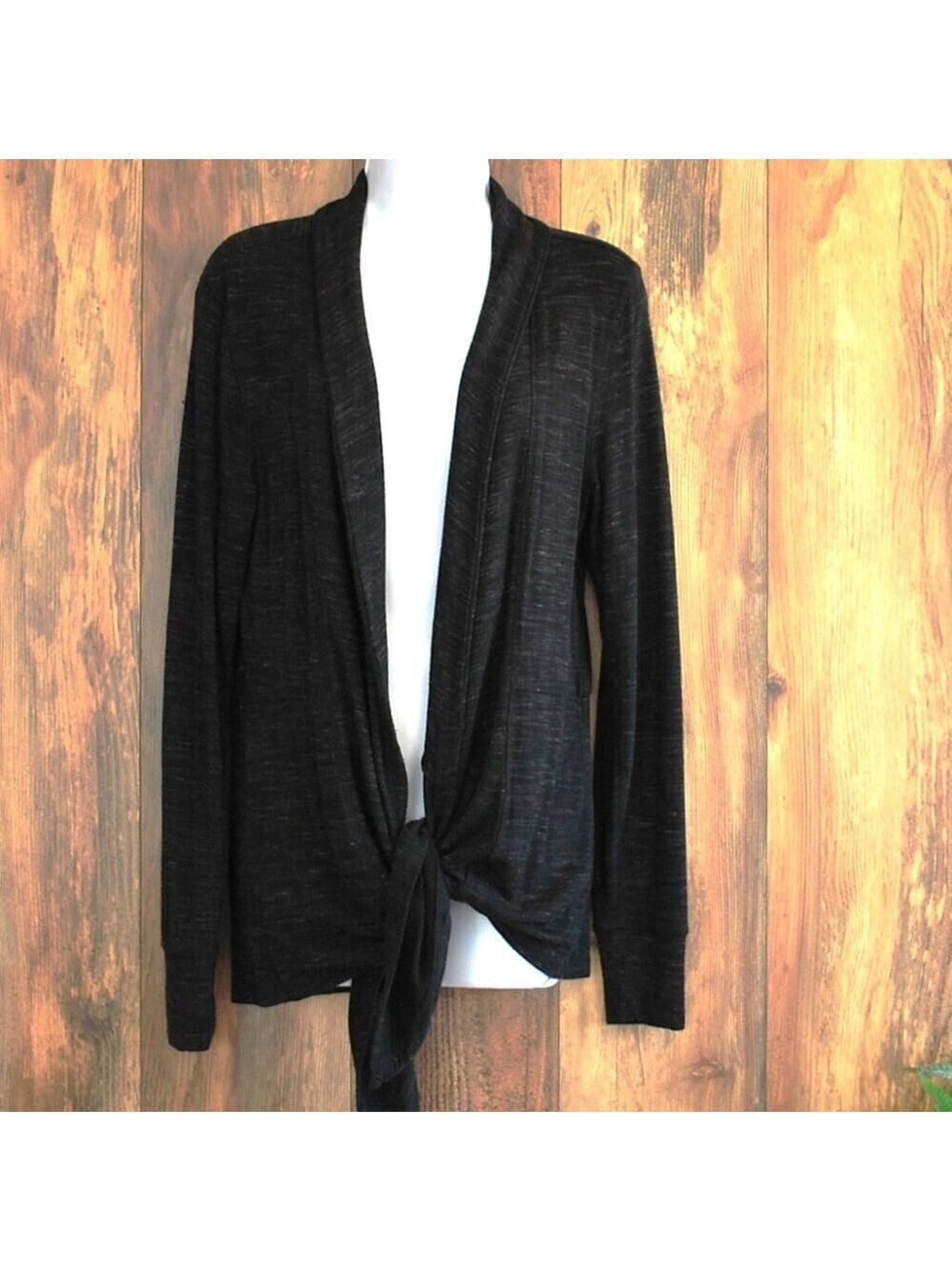 Peach Women's Cardigan with Bottom Tie Activewear Black M